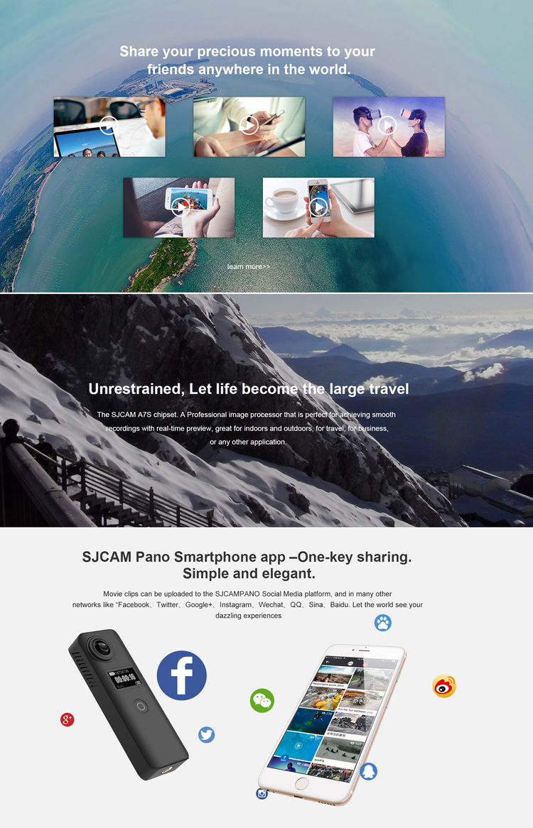 SJCAM SJ360+ HD 1080P VR Panoramic Camera WiFi Sports Camera-2