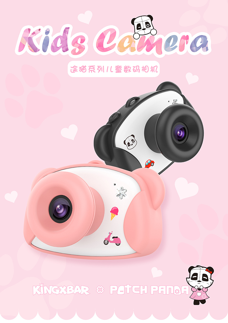 KINGXBAR Kids Camera Kids Digital Video Camera 1.5-inch 8MP 1080P HD Recorder Camcorder - Pink-1