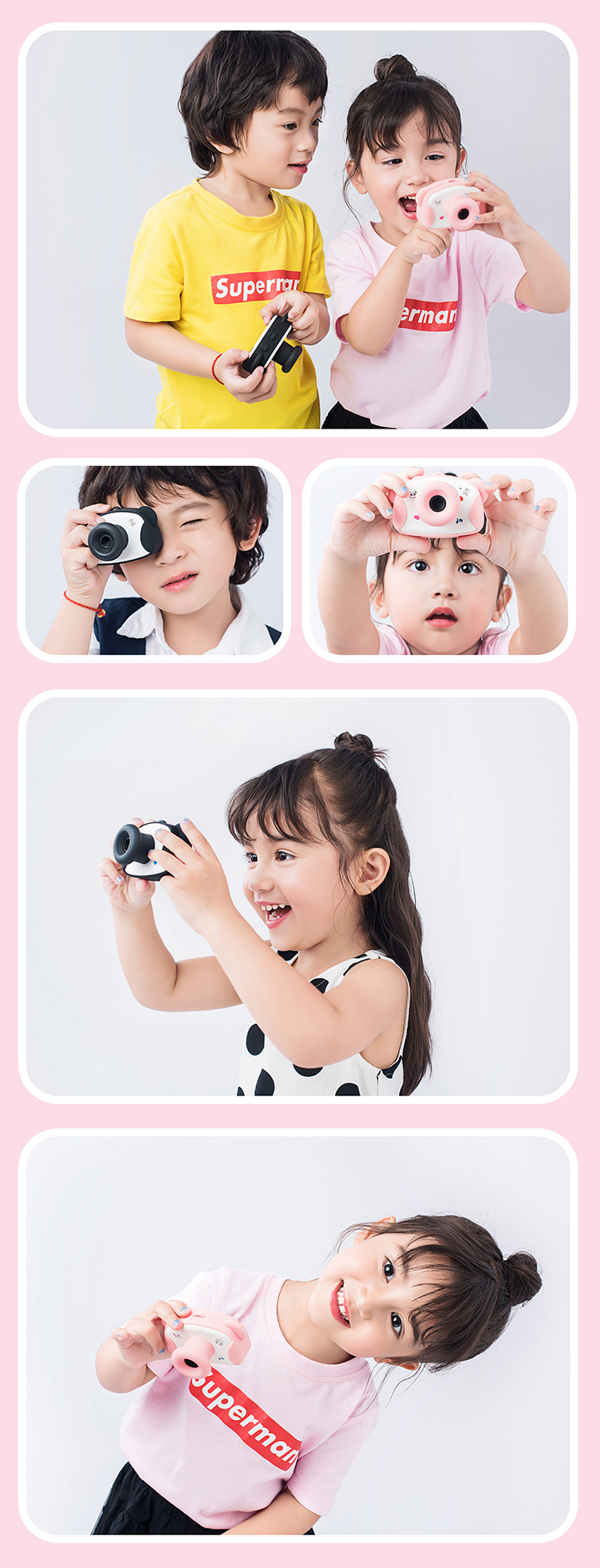 KINGXBAR Kids Camera Kids Digital Video Camera 1.5-inch 8MP 1080P HD Recorder Camcorder - Pink-5