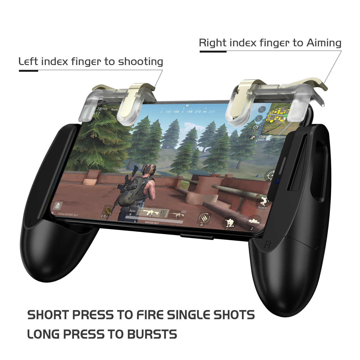 Gameir F2 Joystick Grip Pubg Gamepad de Jeu Mobile Pour Iphone Android