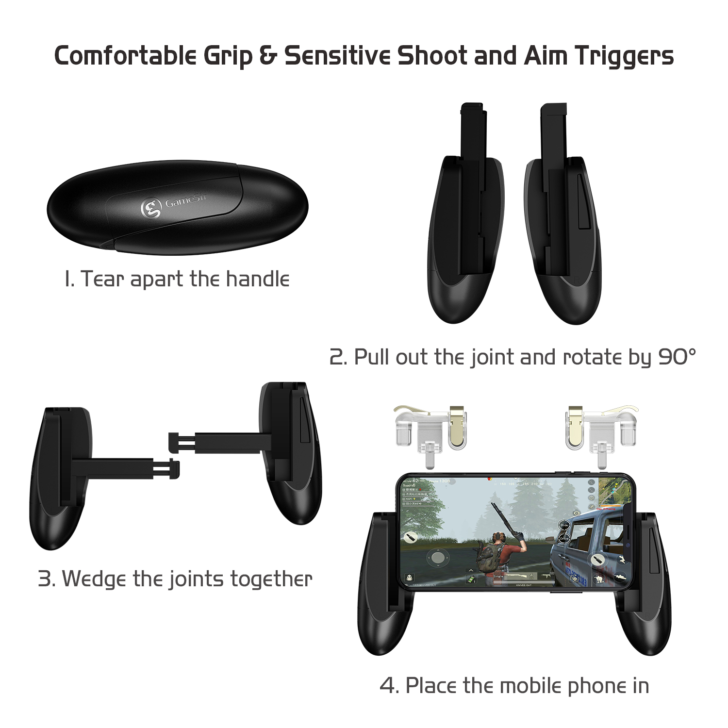 Gamesir F2 Joystick Grip Pubg Mobile Game Gamepad Для Android Iphone