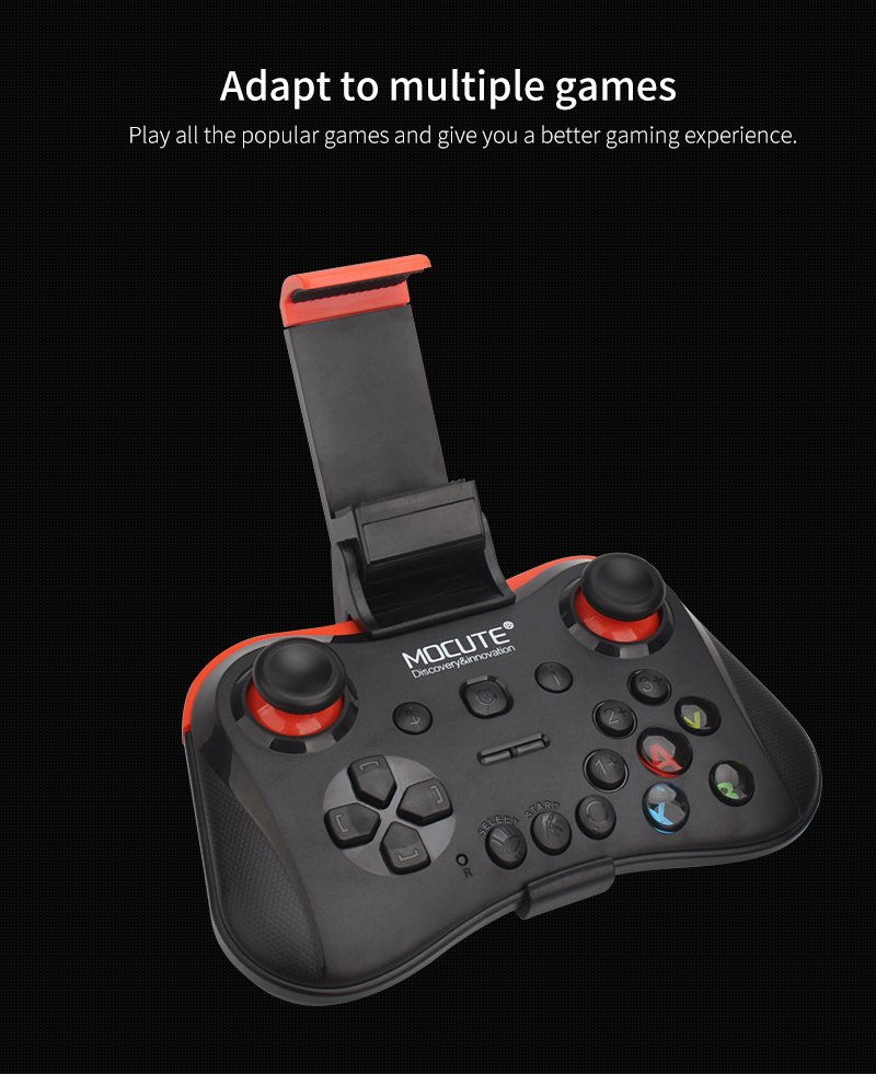 Mocute 056 Bluetooth Wireless Game Handsing Android Joystick VR Joypad Mobile Controller Per PUBG Smartphone TV Box PC + Support