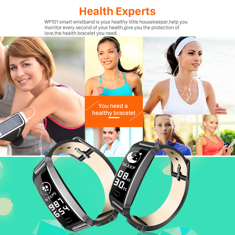 WP101 0.96-inch Screen Real-time Heart Rate Monitor IP67 Smart Wristband - Black-12