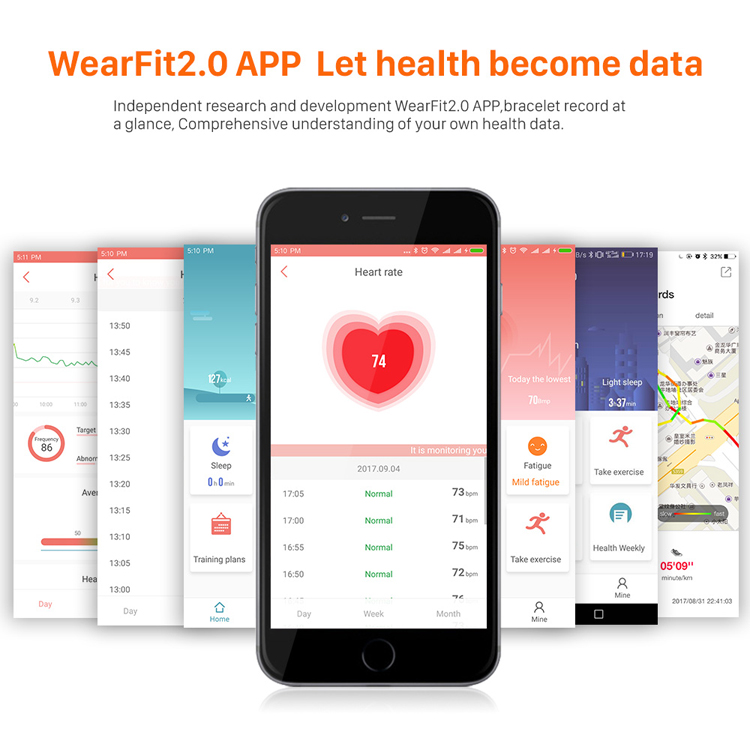 WP101 0.96-inch Screen Real-time Heart Rate Monitor IP67 Smart Wristband - Black-13