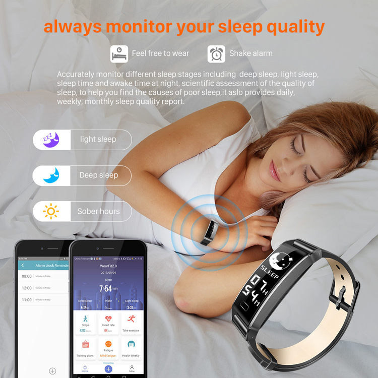 WP101 0.96-inch Screen Real-time Heart Rate Monitor IP67 Smart Wristband - Black-6