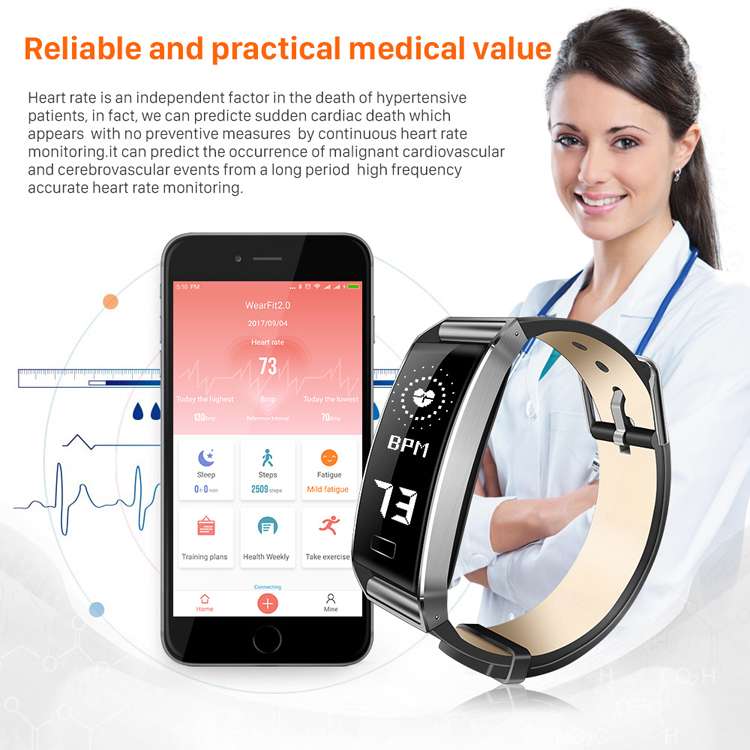 WP101 0.96-inch Screen Real-time Heart Rate Monitor IP67 Smart Wristband - Black-8