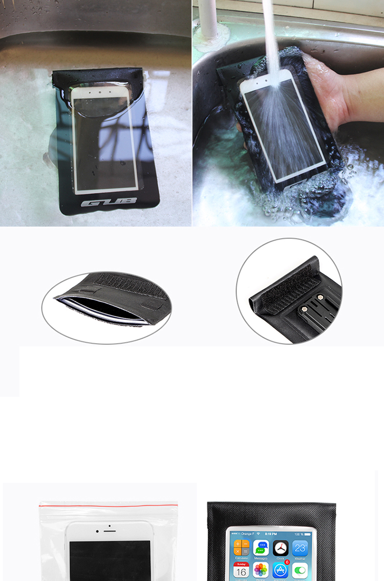 GUB 919 Sac de Téléphone à Écran Tactile du Guidon à Vélo de 6 Pouces à Vélo de 6 Pouces - le Noir