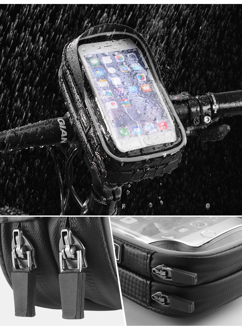 Rockbros de 6 Polegadas à Prova de Chuva TPU Touch Tela Cell Telenting Bicycle Hitlobar Bags