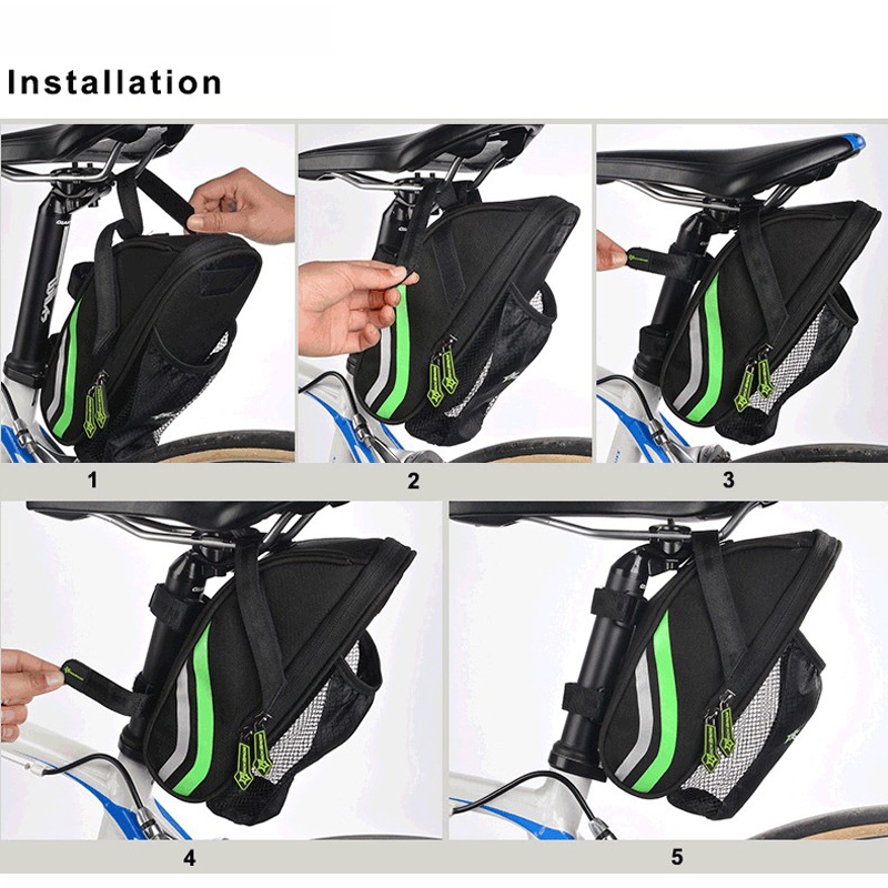 Rockbros Bicycle Saddle Bolsa Traseira Dobrável Montanha Bicicleta Traseira Traseira Bolsa de Garrafa de Garrafa Bolsa de Assento Portátil