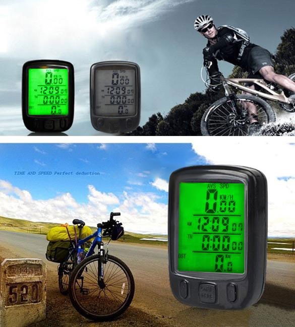 Sunding SD-563A Bicycle Noctilucent Wired Bicycle Computer - Black