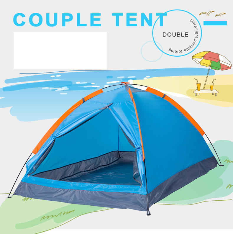 Camping Al Aire Libre Senderismo Tienda Impermeable Capa Simple Para 2 Personas