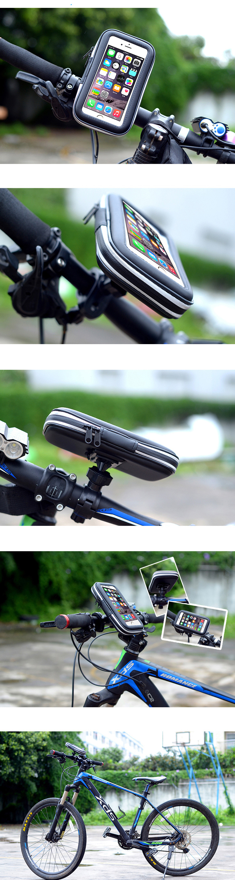 LXH-032 Bicycle Bike Handlebar Mount Phone Holder Case for iPhone SE 5s 5 etc. - Size: S-3