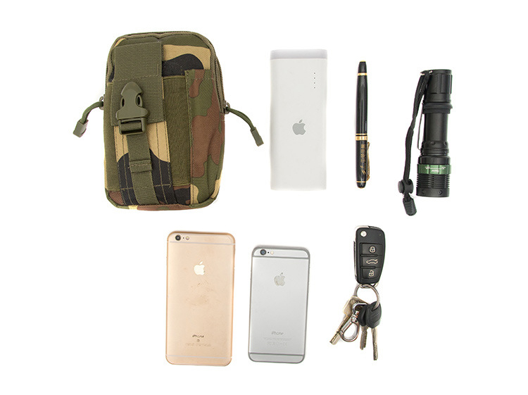 Bolsa de Cinturón Táctica Táctica Molle Edc Utilidad de la Bolsa Del Gadget Acampando el Engranaje al Aire Libre Portavieta Del Teléfono Celular - Camuflaje Verde