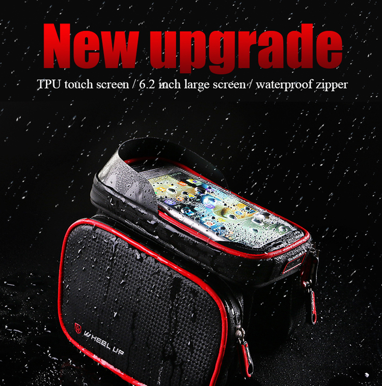 Rueda Hacia Arriba de 6.2 Pulgadas pu Fabor Fiber Grain Tpu Touch Screen Bag Bags Impermeable Bolsa de Teléfono - Rojo