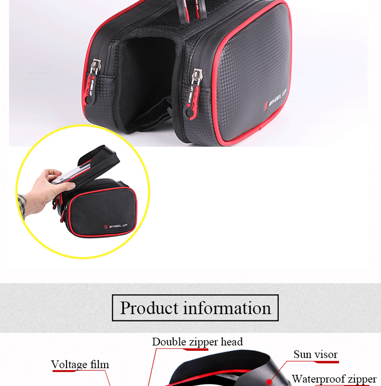 Rueda Hacia Arriba de 6.2 Pulgadas pu Fabor Fiber Grain Tpu Touch Screen Bag Bags Impermeable Bolsa de Teléfono - Rojo