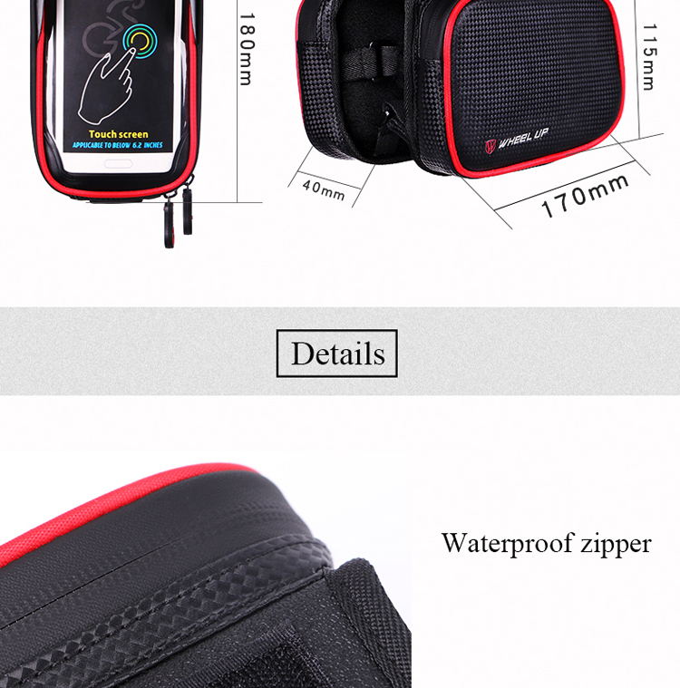 Rueda Hacia Arriba de 6.2 Pulgadas pu Fabor Fiber Grain Tpu Touch Screen Bag Bags Impermeable Bolsa de Teléfono - Rojo