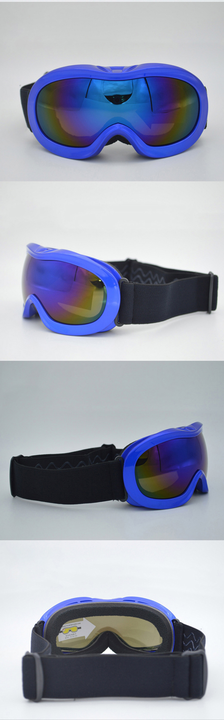 TS002 Double Anti-fog Skating Goggles Children Outdoor Cycling Glasses - Blue-2
