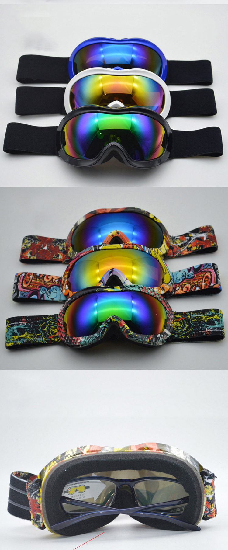 TS002 Double Anti-fog Skating Goggles Children Outdoor Cycling Glasses - Blue-3