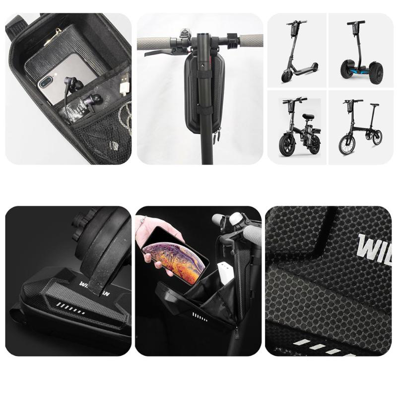 WILD MAN GS8 Universal Electric Scooter Head Handle Bag EVA Hard Shell Bag for Xiaomi Mijia M365 Electric Scooter - 2L