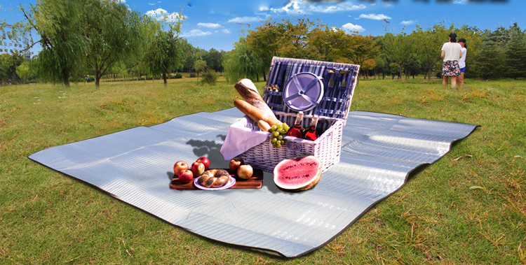 TY-D3012-1 Manta de Picnic de Aluminio Impermeable Almohadilla Para Dormir, Tamaño: 118 '' x 118 ''