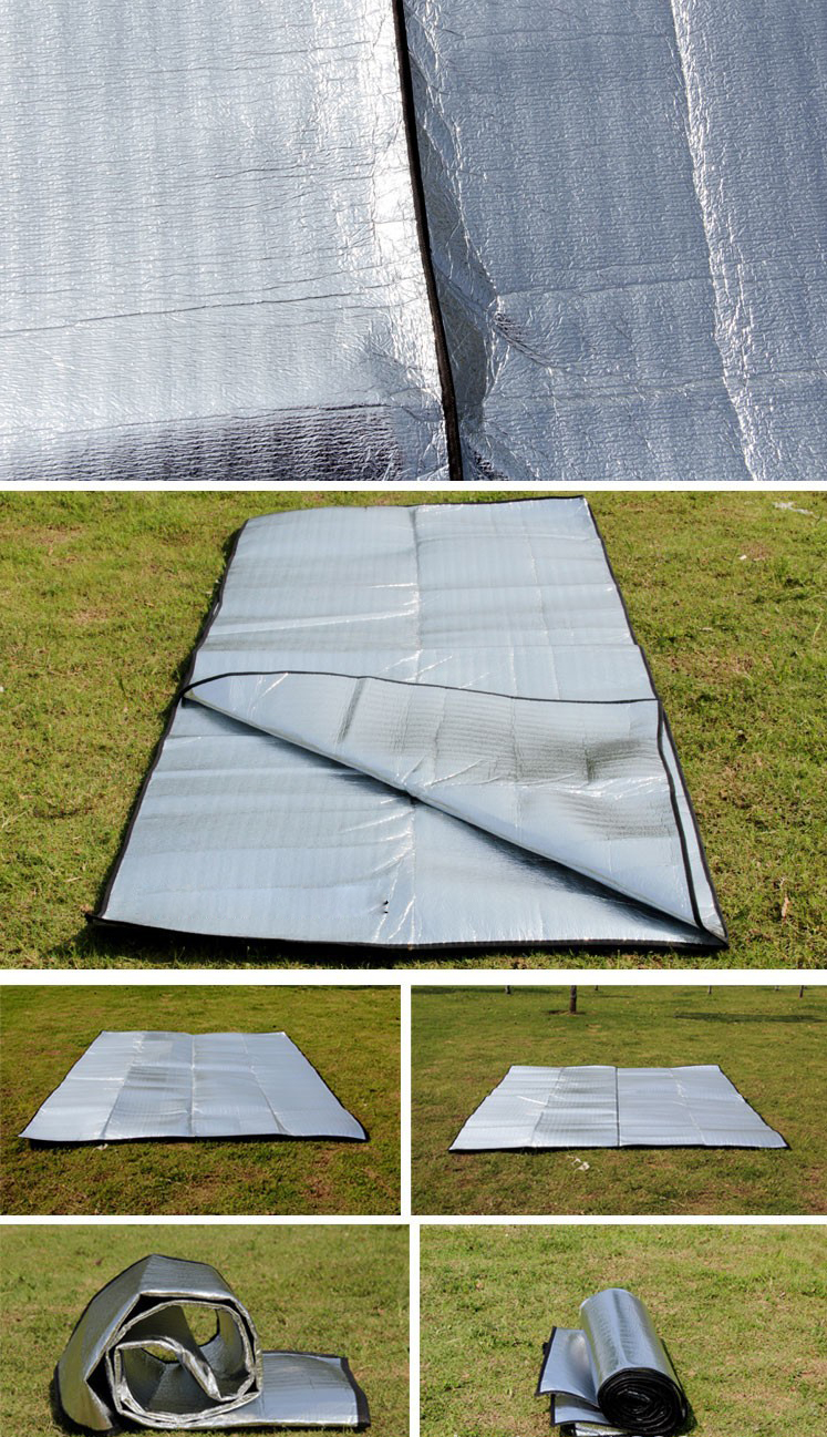 TY-D3012-1 Manta de Picnic de Aluminio Impermeable Almohadilla Para Dormir, Tamaño: 118 '' x 118 ''