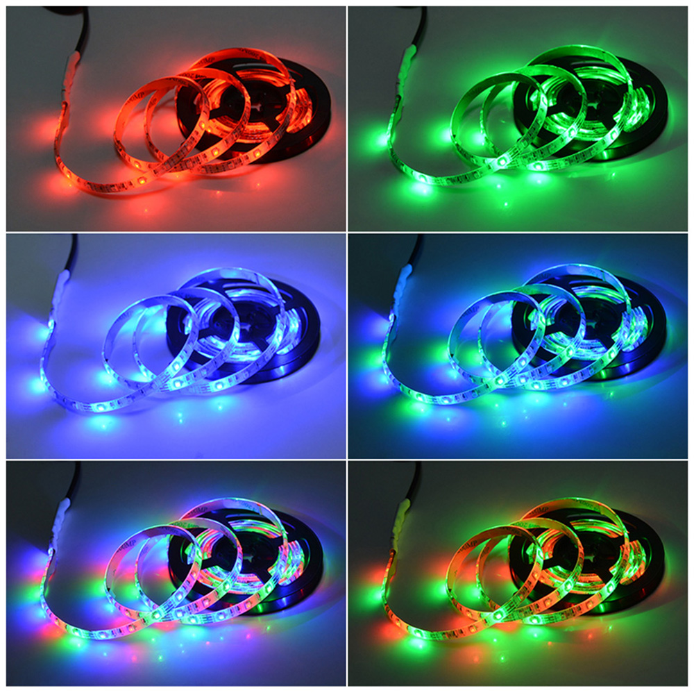 LED LED 5050 RGB IP65 Étanche à la Bande LED à Alimentation Alimentée USB Rétroéclairage + Télécommande Pour la Maison de Chambre à Coucher Décoration Extérieure - 1m