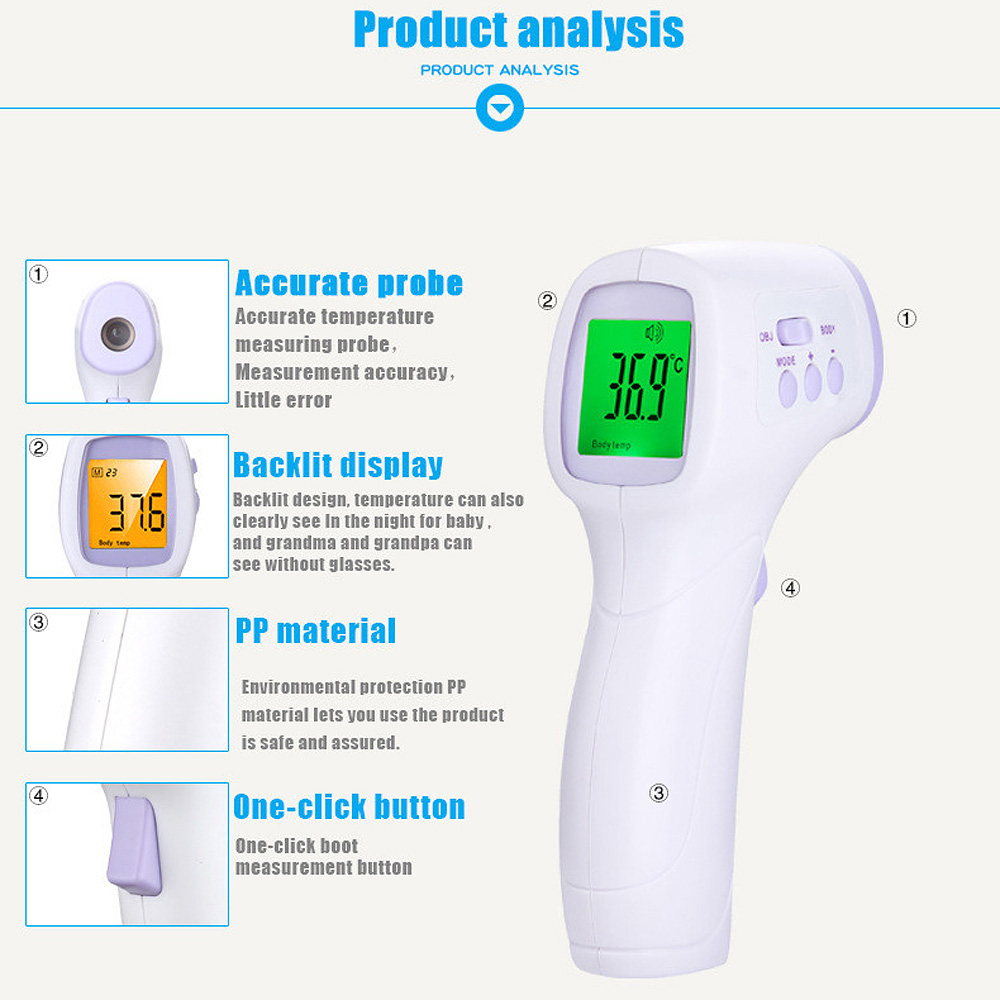PC868 Multi-purpose Infrared Babies Thermometer Non-contact LCD Digital Thermometer-11