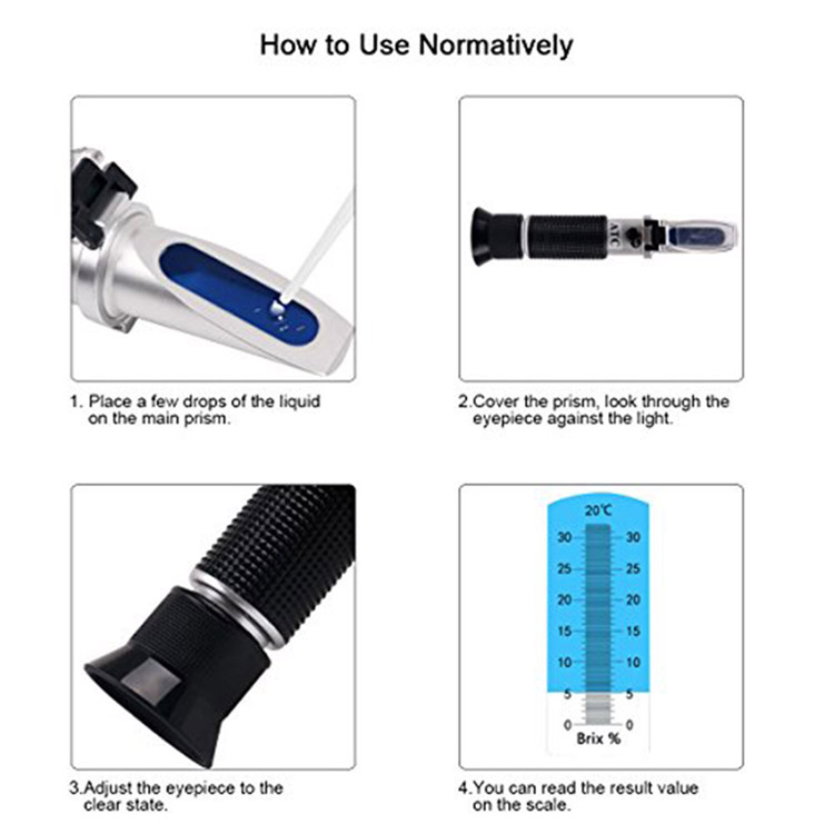 ATC Refractometer Handheld Refractometer Professional Measurement for Beer Wine Fruit Juice-3