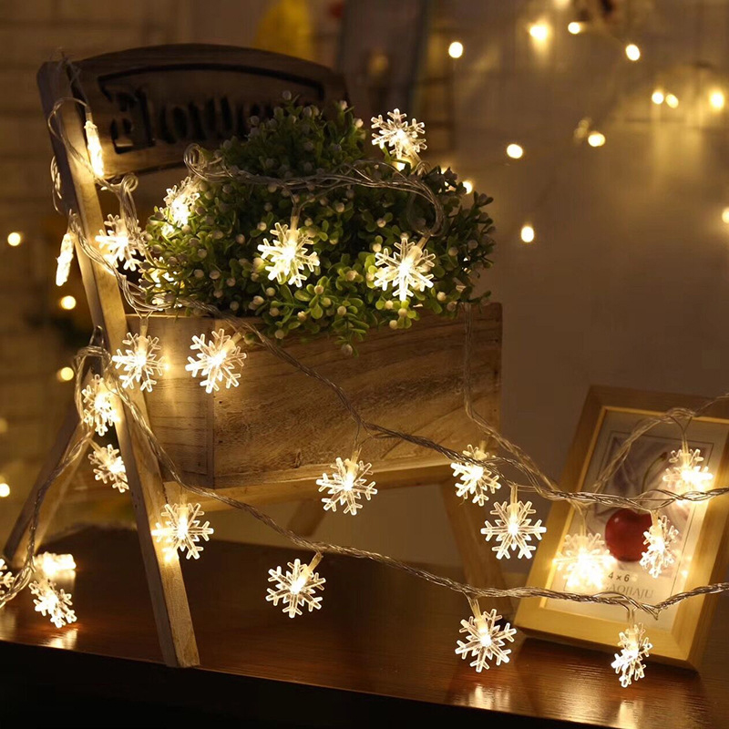 Caminos de Nieve de Vacaciones de Garland de 3 Metros Luces de Nieve de Hadas - Blanco Cálido