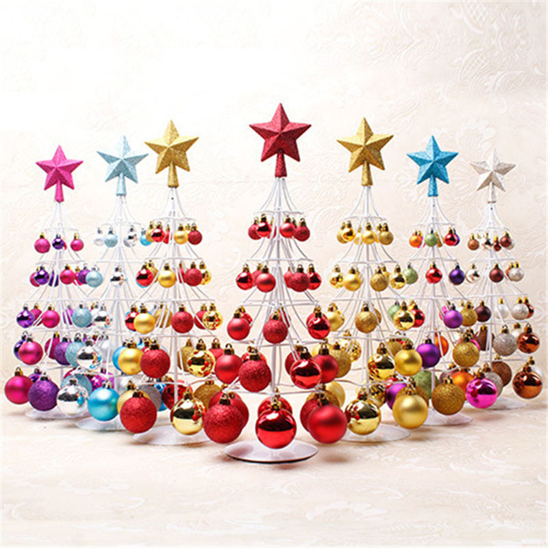Shop Ornament Display Tree Stand Metal Christmas Wire Hook Hanger Decoration Ball Multicolor