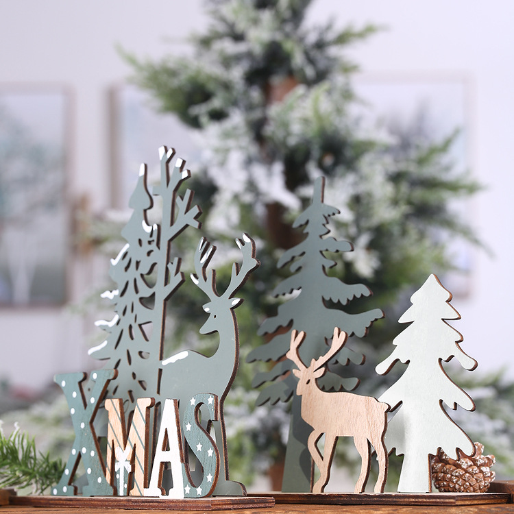 Creative Christmas Wood Elk Deer Ornaments Xmas Tree Hanging Party Decoration Creative Christmas Wood Elk Deer Ornaments Xmas Tree Hanging Party Decoration