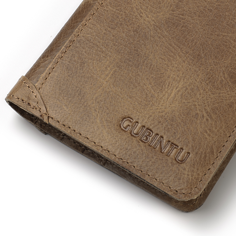 RFID Men's Wallet Leather Coin Purse Bag Card Holder Bag - Light Brown-12