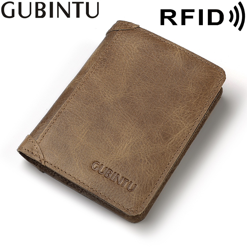 RFID Men's Wallet Leather Coin Purse Bag Card Holder Bag - Light Brown-2