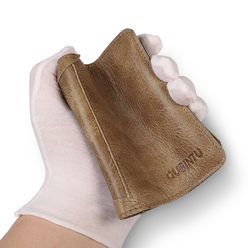 RFID Men's Wallet Leather Coin Purse Bag Card Holder Bag - Light Brown-4