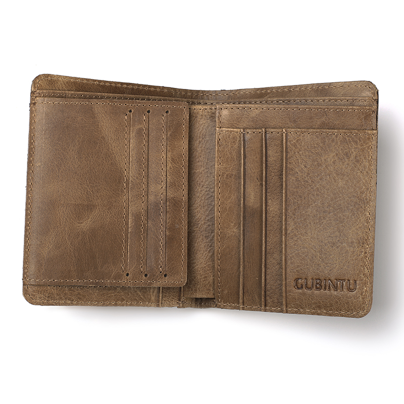 Bolsa de Bolso de Bolso de Cuero Para Hombres de Billetera Para Hombres RFID - Marrón Claro