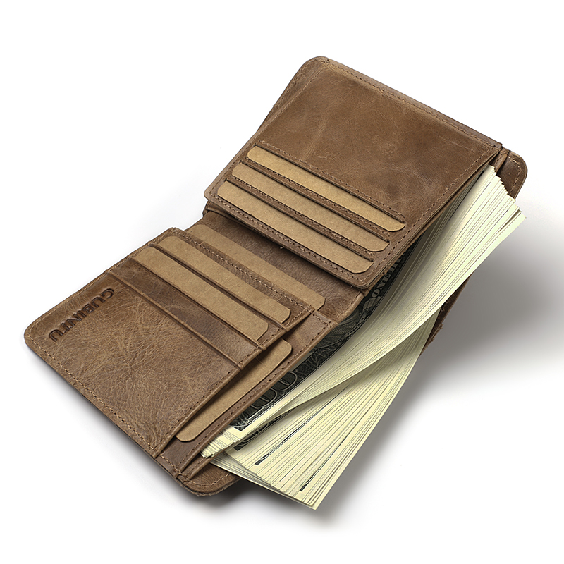RFID Men's Wallet Leather Coin Purse Bag Card Holder Bag - Light Brown-9