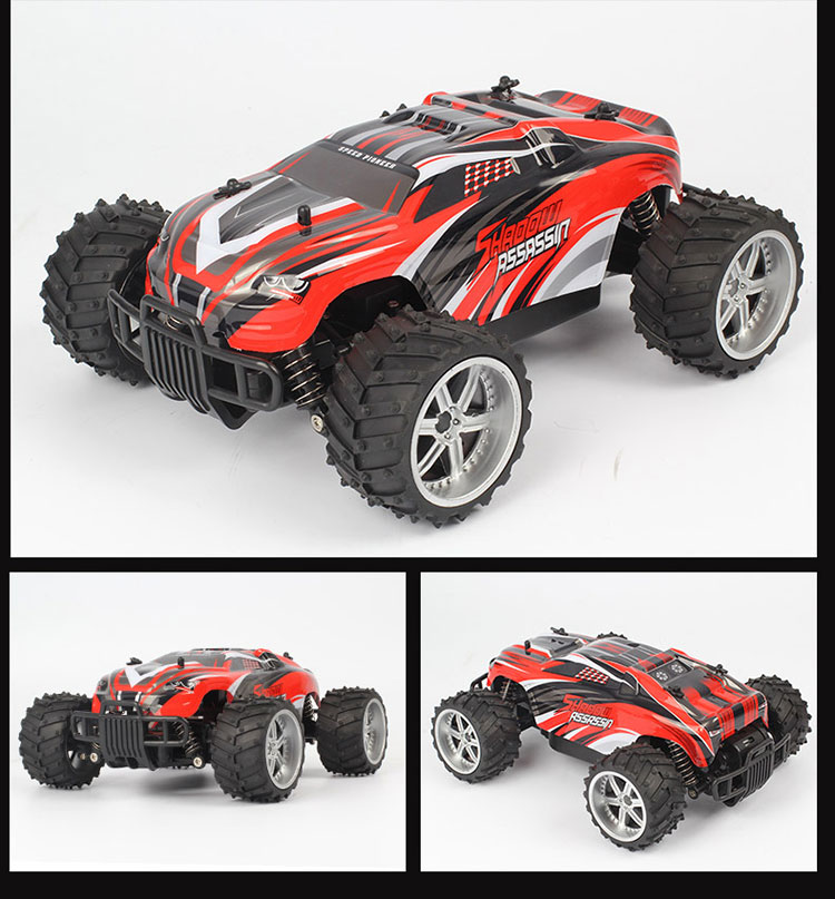 1/16 Escala de 2,4 Ghz de Tração de Quatro Rodas de Tração de Alta Velocidade Carro de Corrida RC RC Racing - Vermelho + Preto / Plugue da ue