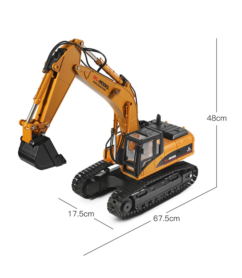 Wltoys WL- 16800 Electri Lega 1: 16 2,4 g Digger di Simulazione di Scavatore RC Con Fumo Leggero a LED