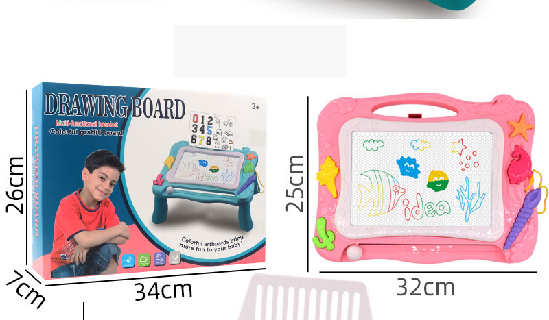 Placa De Desenho Magnético Erasable Escrita Esboço Crianças Brinquedos Educativos - Cor De Rosa