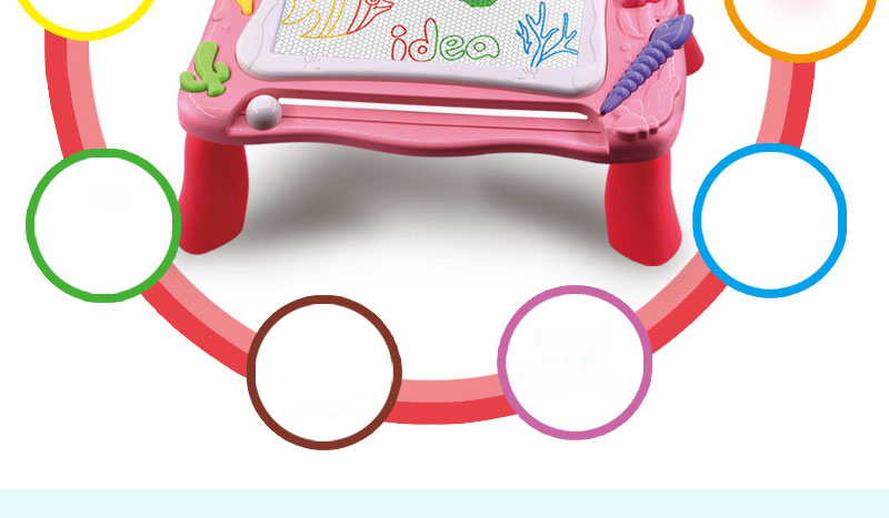 Placa De Desenho Magnético Erasable Escrita Esboço Crianças Brinquedos Educativos - Cor De Rosa