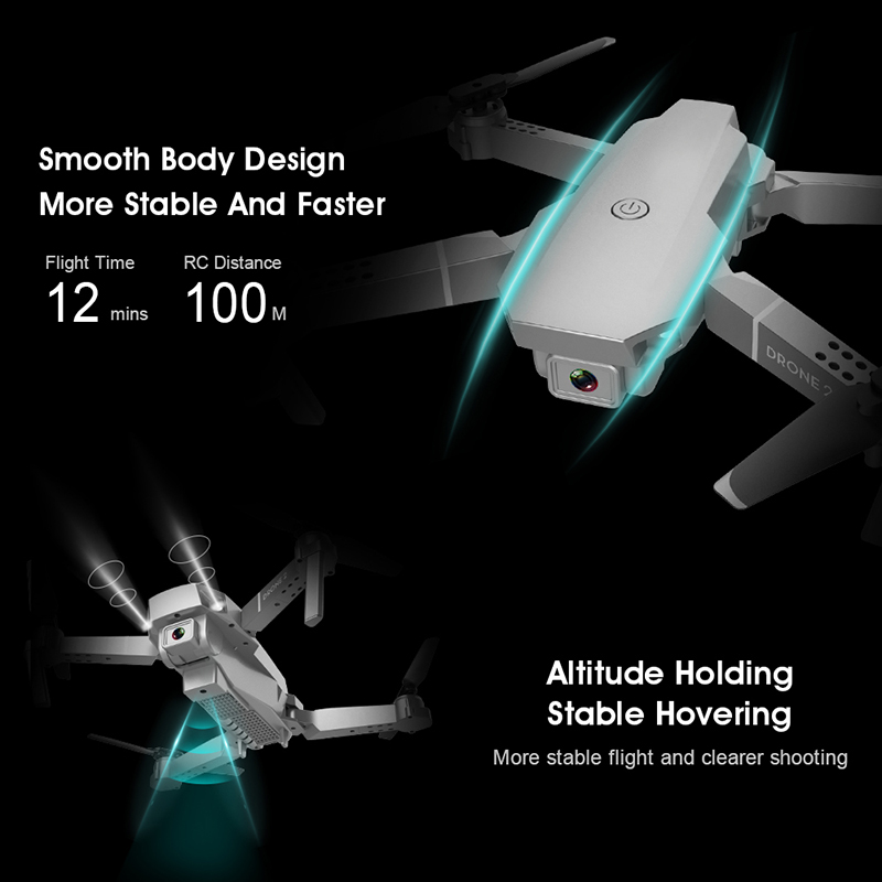 E68 Mini Dron RC Plegable Con 720p / 200W HD Camera Wifi Altura Modo de Retención Quadcopter Toy