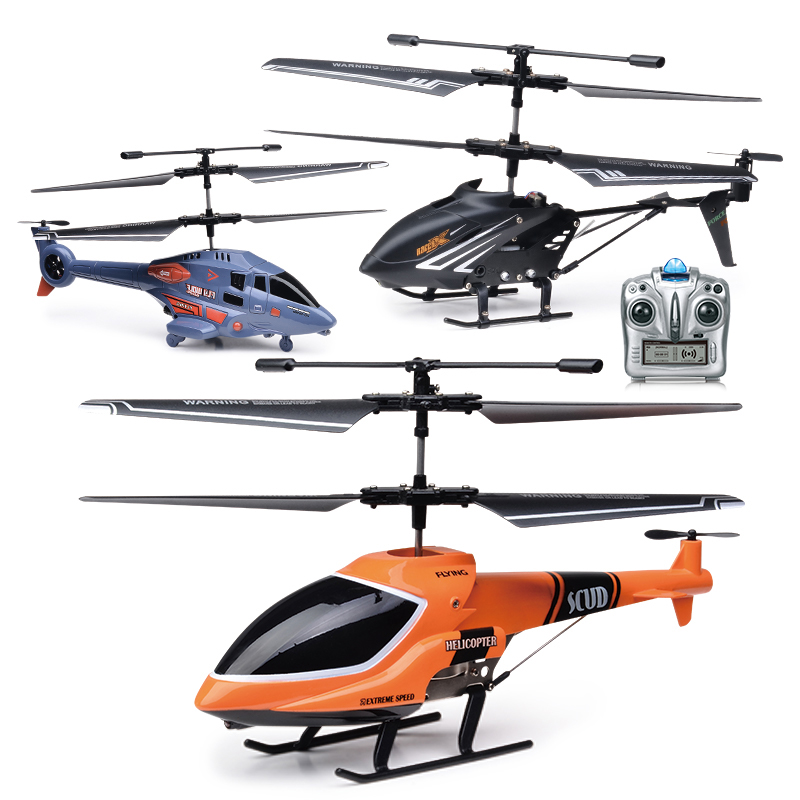 2.4G Controle Remoto LED LED Airplano Electric Helicopter Altitude Hold Aircraft Modelo de Toy Kids Toy - Laranja