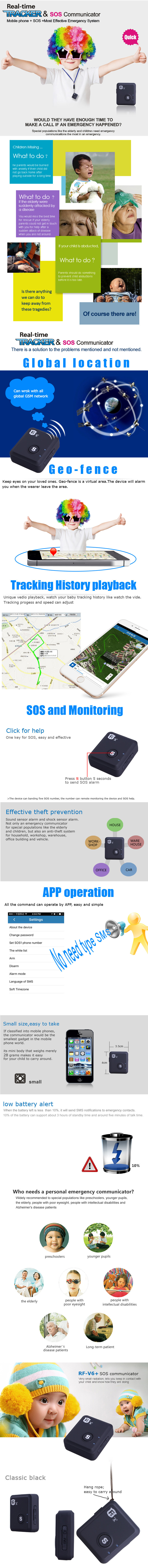 REACHFAR RF-V6 + mini en tiempo real GSM Tracker vehículo de alarma de control APP-1