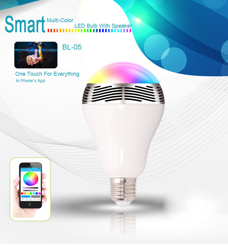 E27 3W Bluetooth Smart LED Light Bulb with Speaker for Home Office-1