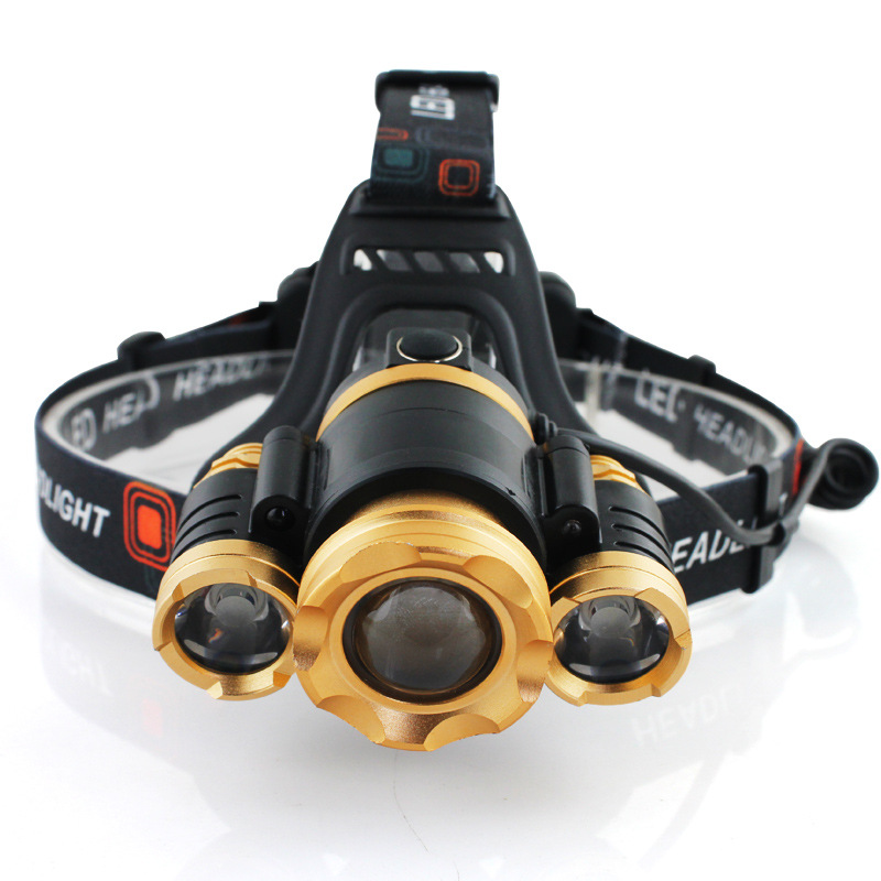 RJ-3000 Headlamp Outdoor Headlight Waterproof T6 Beads Head Torch Hunting Flashlight with Charger-3