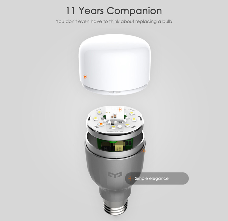 XIAOMI Yeelight LED Smart Lamp Bulb E27 Dimmable WiFi App Control (Color light Edition)-7