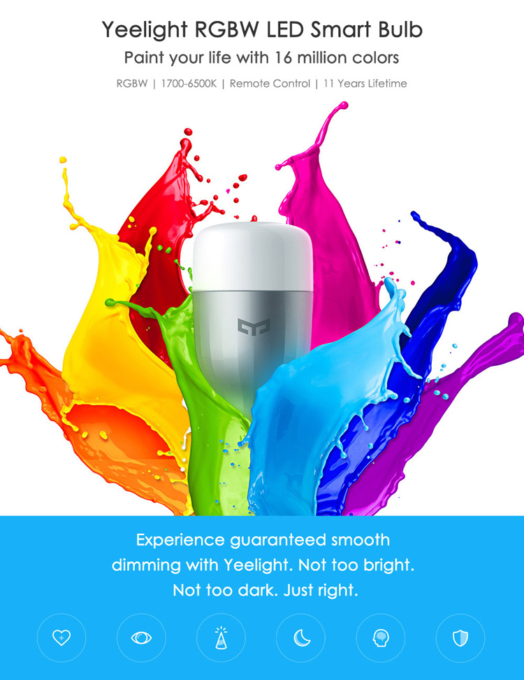 XIAOMI Yeelight LED Smart Lamp Bulb E27 Dimmable WiFi App Control (Color light Edition)-1