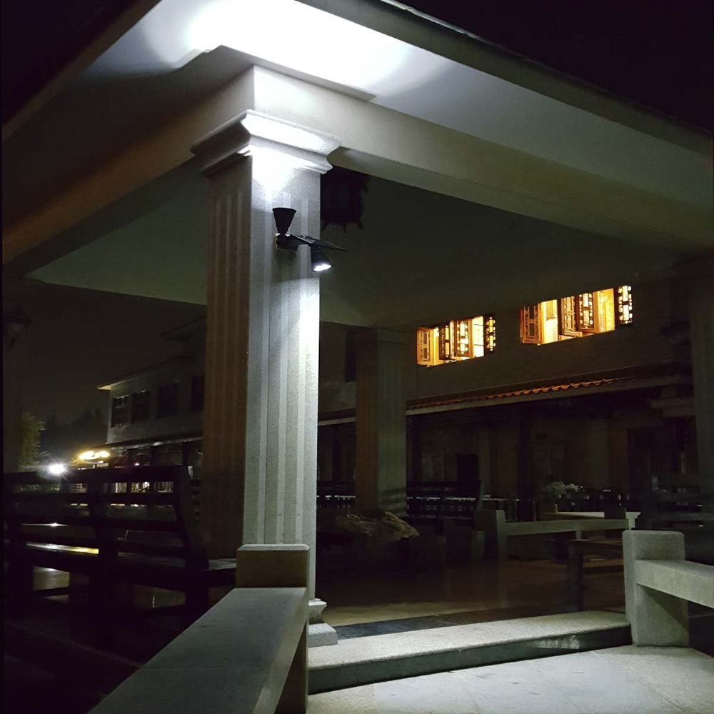 Outdoor Solar Powered Rotatable Dual Lamp Heads Light Security Light-Sensing Wall Lamp IP44 Waterproof-4