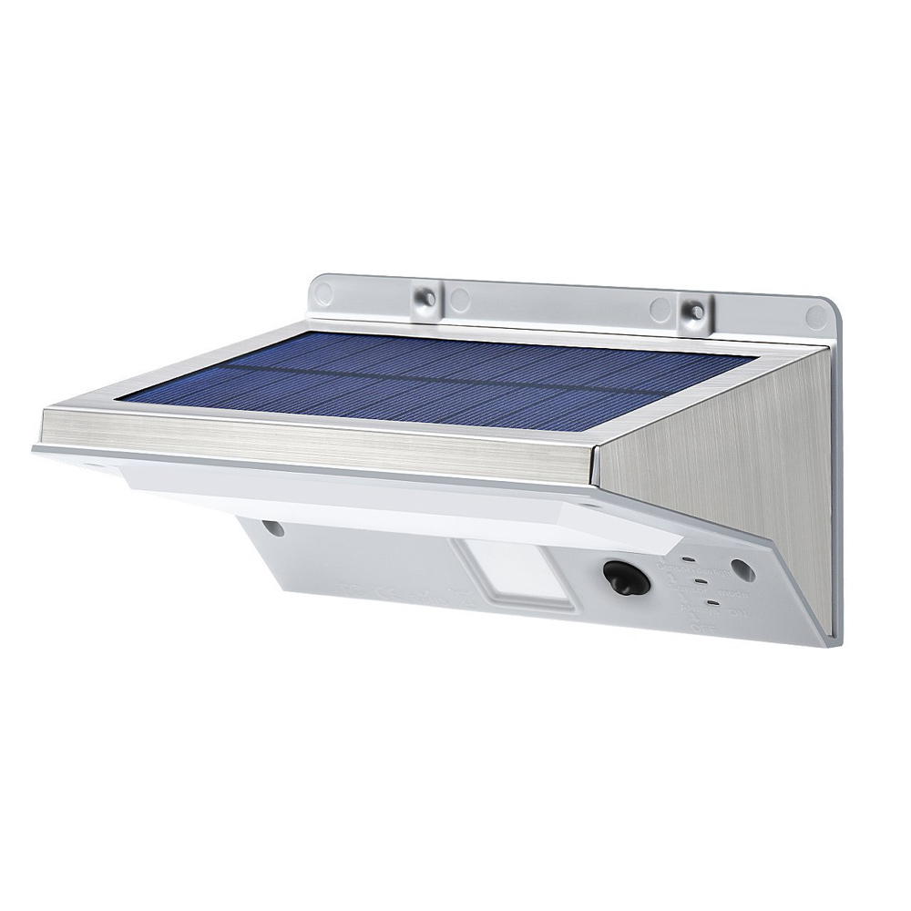 Stainless Steel Solar Light 21-LED Outdoor Motion Sensor Light IP44 Waterproof 6400K-2