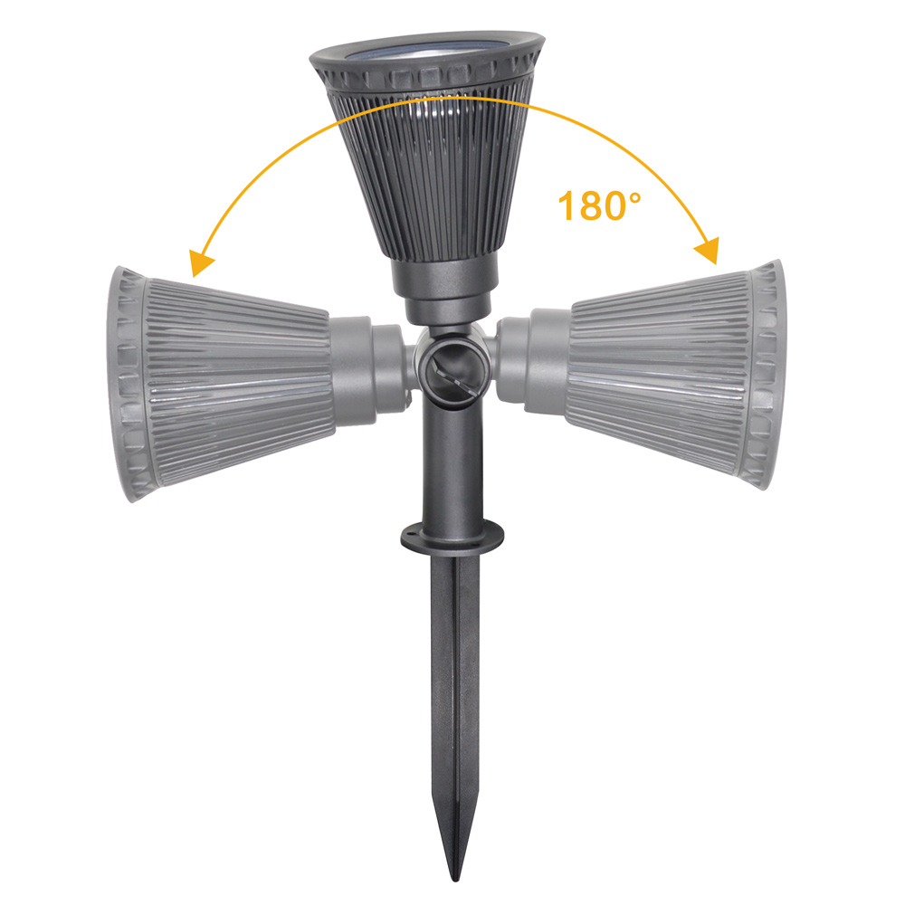 Solar Powered Rotatable Garden Lawn Waterproof Light Light-Sensing Security Lamp 2 in 1 Installation-4